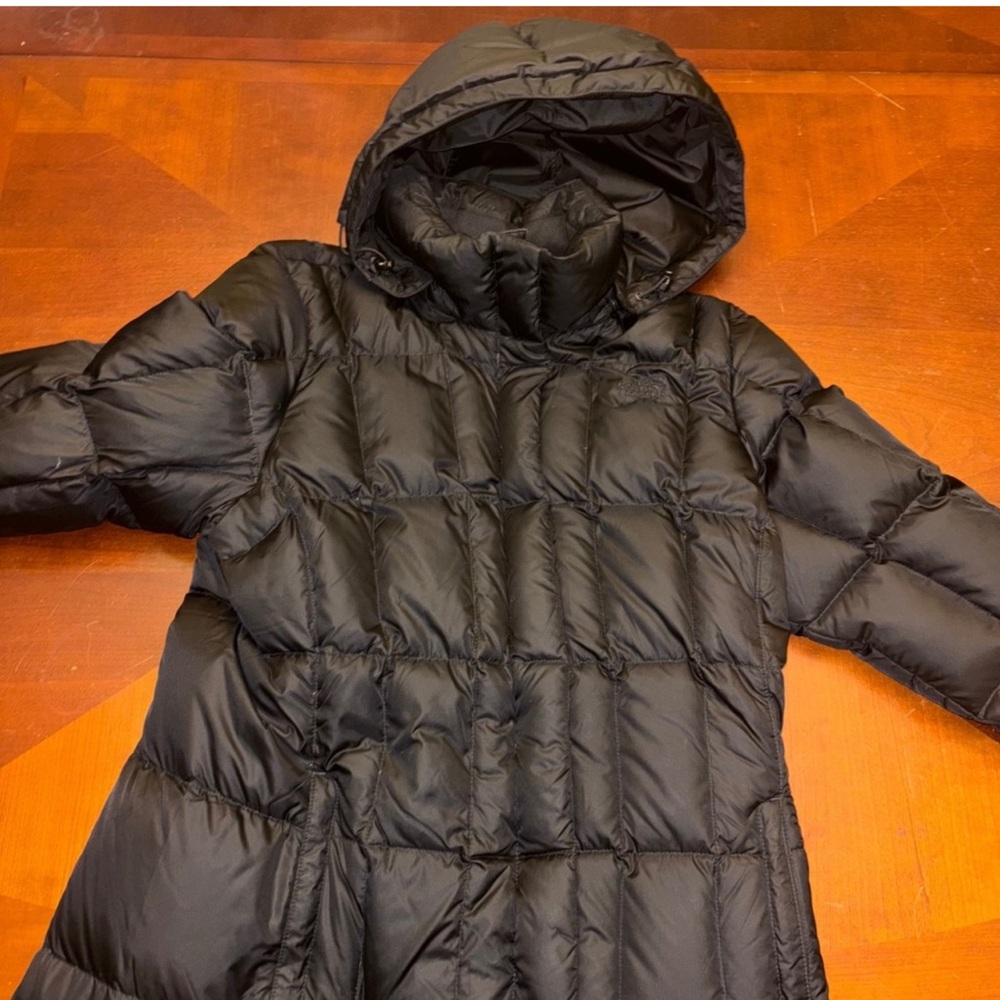 Women's Black North Face Parka Puffer Coat - Picture 4 of 12